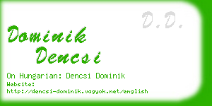 dominik dencsi business card